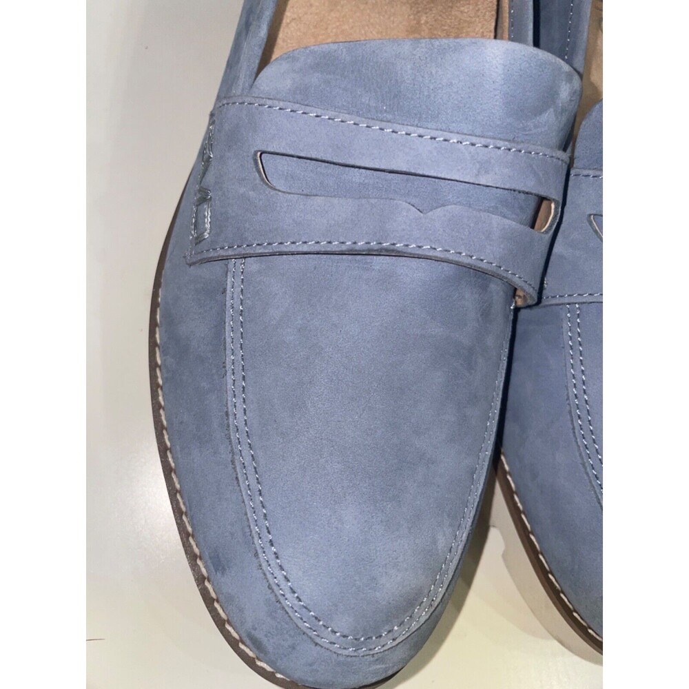 Vionic Light Blue Suede Penny Loafers - Picture 7 of 12